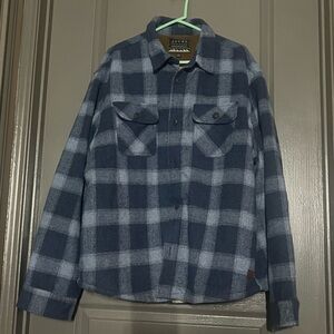Men’s Jachs New York Navy Plaid Shacket/Shirt XXL